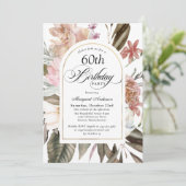 Rustieke Wildflowers Bloemen 60e verjaardag Kaart (Staand voorkant)