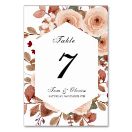 Rustieke Wildflowers Bloemen Trouwtafel Nummer Kaart