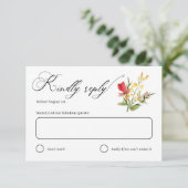 Rustieke Wildflowers Bloom Garden Wedding RSVP Car (Staand voorkant)