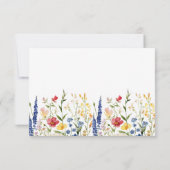 Rustieke Wildflowers Bloom Garden Wedding RSVP Car Kaartje (Achterkant)