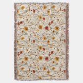 Rustieke Wildflowers - Boho Herfst Bloemenpatroon Deken (Voorkant Verticaal)