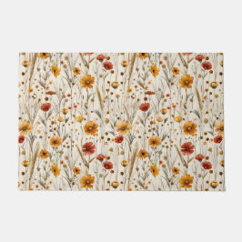 Rustieke Wildflowers - Boho Herfst Bloemenpatroon Deurmat