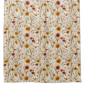 Rustieke Wildflowers - Boho Herfst Bloemenpatroon Douchegordijn (Voorkant)