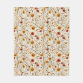 Rustieke Wildflowers - Boho Herfst Bloemenpatroon Fleece Deken (Voorkant)
