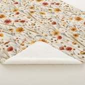 Rustieke Wildflowers - Boho Herfst Bloemenpatroon Sherpa Deken (3/4)