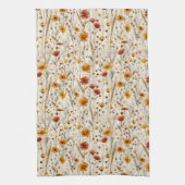 Rustieke Wildflowers - Boho Herfst Bloemenpatroon Theedoek (Verticaal)