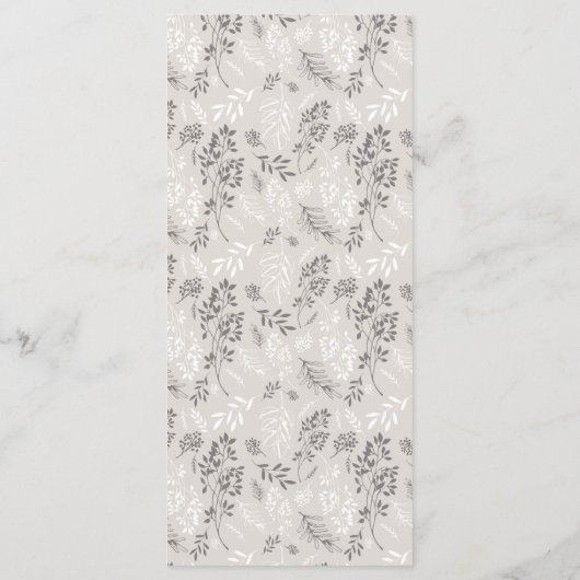 Rustieke  Wildflowers Botanische bruiloft Menu (Achterkant)