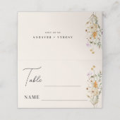 Rustieke Wildflowers Cream Boho Wedding Plaatskaartje (Buitenkant ongevouwen)