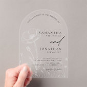 Rustieke Wildflowers Elegant Modern Wedding Acryl Uitnodigingen (Insitu (Draagbaar))