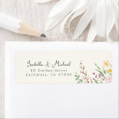 Rustieke Wildflowers Floral Wedding Retouradres Etiket (Insitu)