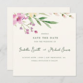 Rustieke Wildflowers Floral Wedding Save the Date (Voorkant / Achterkant)
