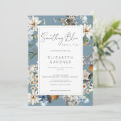 Rustieke Wildflowers Iets blauw Vrijgezellenfeest Kaart (Staand voorkant)