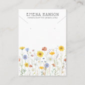 Rustieke Wildflowers Ketting Sieraden Display Kaar Visitekaartje (Voorkant)