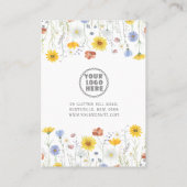 Rustieke Wildflowers Ketting Sieraden Display Kaar Visitekaartje (Achterkant)