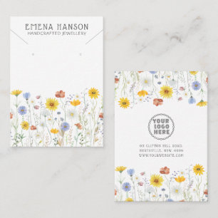 Rustieke Wildflowers Ketting Sieraden Display Kaar Visitekaartje