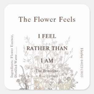 Rustieke Wildflowers Kruid Aardse Bloemen Vierkante Sticker