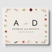 Rustieke Wildflowers Monogram Elegante Herfst Trou Gastenboek (Voorkant)