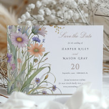 Rustieke Wildflowers Save the Date Wedding