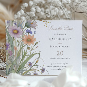 Rustieke Wildflowers Save the Date Wedding Kaart