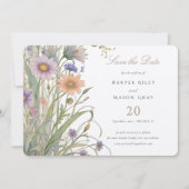 Rustieke Wildflowers Save the Date Wedding Kaart (Voorkant)