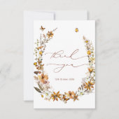 Rustieke Wildflowers Vrijgezellenfeest Dank u kaar Bedankkaart (Voorkant)