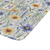 Rustieke Wildflowers  Waterverf Monogrammed Snijplank (Hoek)