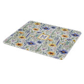 Rustieke Wildflowers  Waterverf Monogrammed Snijplank (Hoek)