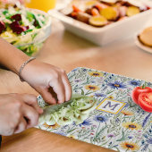 Rustieke Wildflowers Waterverf Monogrammed Snijplank