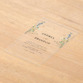 Rustieke Wildflowers Waterverf Transparant Wedding Acryl Uitnodigingen (Laagn)