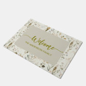 Rustieke Wildflowers Welkom gepersonaliseerd Deurmat (Schuin)