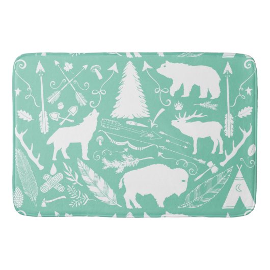 Rustieke Wildlife Buffalo Beer Fox Deer Jongens Ka Badmat (Voorkant)