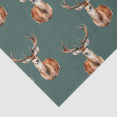 Rustieke Wildlife Herten Groene Waterverf Tissuepapier (Detail)