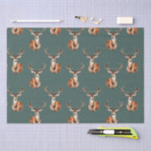 Rustieke Wildlife Herten Groene Waterverf Tissuepapier (Craft)