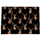 Rustieke Wildlife Herten Hoofd Waterverf Zwart Groot Cadeauzakje (Voorkant)
