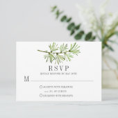 Rustieke Wildwoods Pine Branch Minimalistische RSV RSVP Kaartje (Staand voorkant)