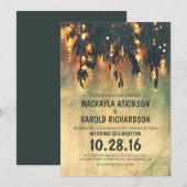  rustieke wilgenboom lichten bruiloft uitnodiginge kaart (Voorkant / Achterkant)