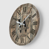 Rustieke Williams Familie Monogram Klok | Hout-Uit (Hoek)