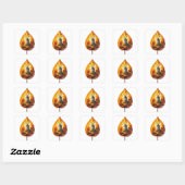 Rustieke windmolen in de herfst gloed vierkante sticker (Vel)