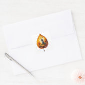 Rustieke windmolen in de herfst gloed vierkante sticker (Envelop)
