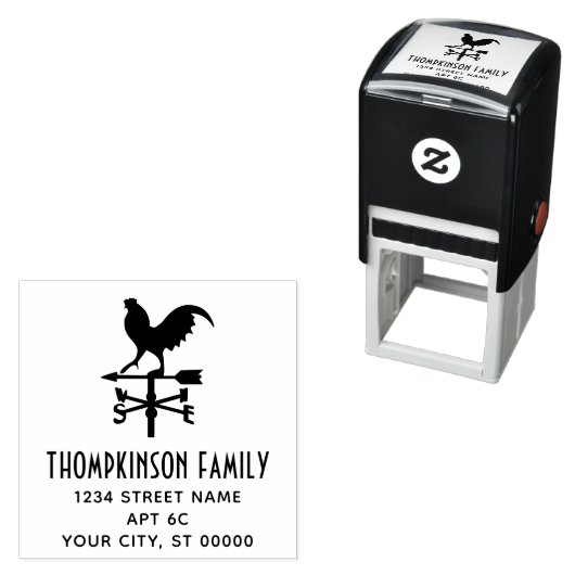 Rustieke windvaan #3 Naam Retouradres Zelfinktende Stempel (In situ)