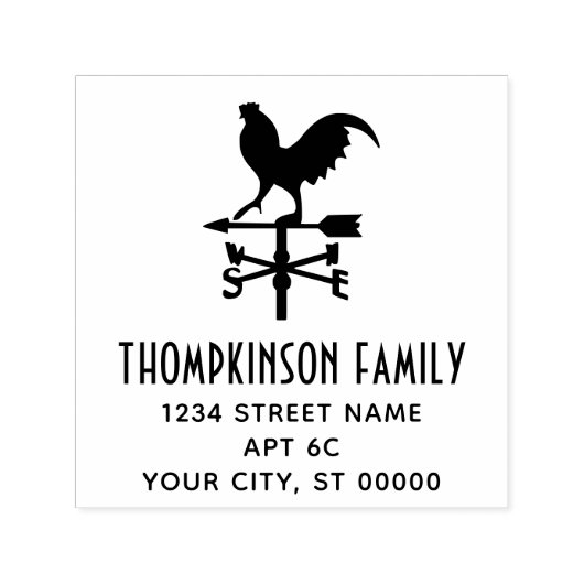 Rustieke windvaan #3 Naam Retouradres Zelfinktende Stempel (Design)