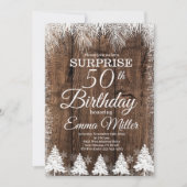 Rustieke Winter Any Age verjaardagsfeestje Kaart (Voorkant)