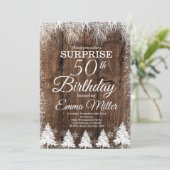 Rustieke Winter Any Age verjaardagsfeestje Kaart (Staand voorkant)