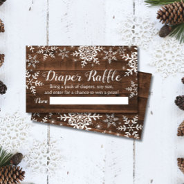 Rustieke Winter Baby shower Luier Raffle Ticket Informatiekaartje