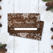 Rustieke Winter Baby shower Luier Raffle Ticket Informatiekaartje
