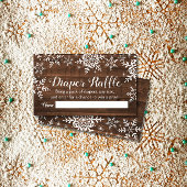 Rustieke Winter Baby shower Luier Raffle Ticket Informatiekaartje