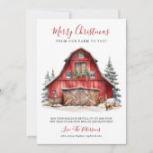 Rustieke Winter Barn Kerstmis Feestdagenkaart (Voorkant)