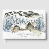 Rustieke Winter Berg Bruiloft Gast Gastenboek (Voorkant)
