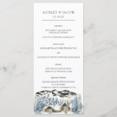 Rustieke Winter Berg Bruiloft Menu (Voorkant)