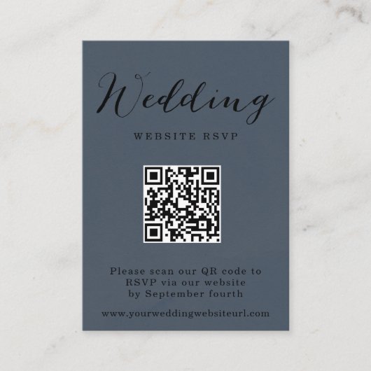 Rustieke Winter Berg QR code Bruiloft Reactie Informatiekaartje (Voorkant)